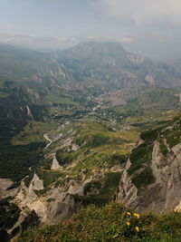 High angle view of landscape against sky