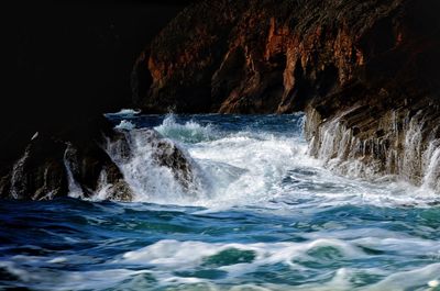 Water splashing in sea