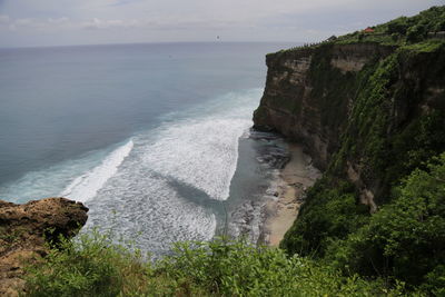 High angle view of beach