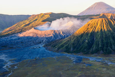 Scenic view of volcanoes