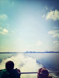 Silhouette of woman in sea