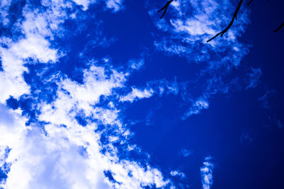 Low angle view of blue sky