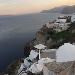 High angle view of buildings against sky