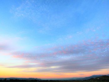 Low angle view of sky at sunset