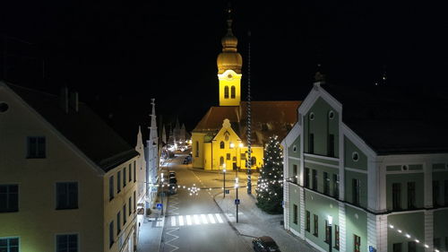 View of church at night