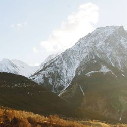 Scenic view of snowcapped mountains