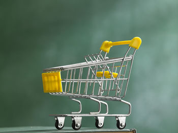 Close-up of toy shopping cart