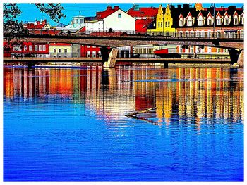 Reflection of building in water