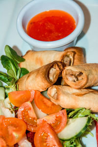 Close-up of vegetables in plate