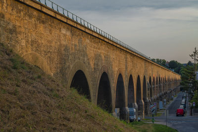 Bridge over river against sky