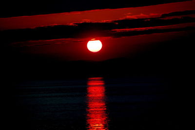 Scenic view of sunset over sea