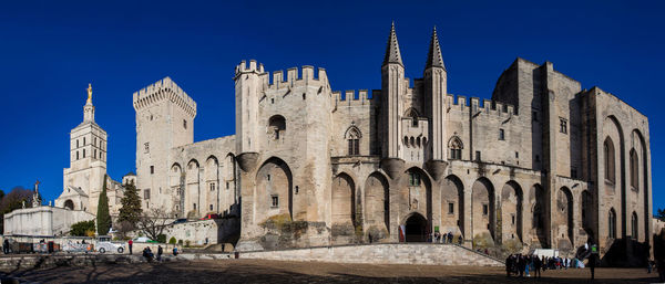 View of historic building against blue sky