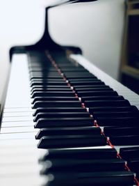 Close-up of piano keys