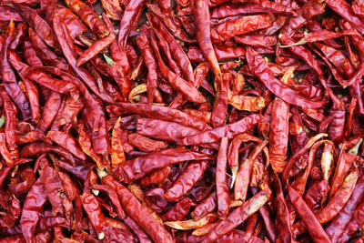 Full frame shot of red chili peppers for sale