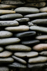 Full frame shot of stacked stack