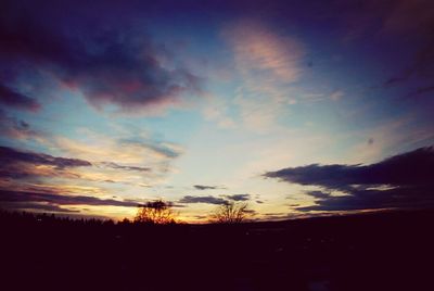 Silhouette of landscape at sunset