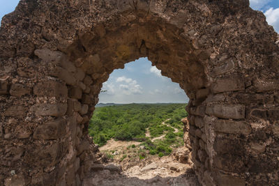 View of old stone wall