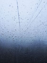 Full frame shot of raindrops on glass window