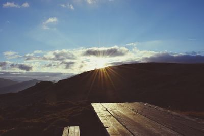 Scenic view of landscape against sky during sunset