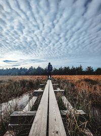 Railroad tracks against sky