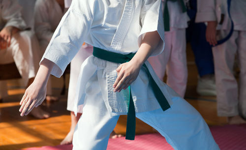 People practicing karate