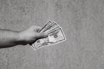 Cropped hand holding paper currency