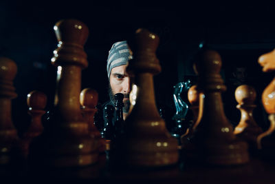 Close-up of chess pieces