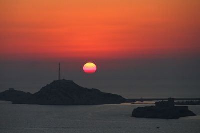 View of sea at sunset