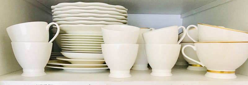 Stack of objects on table