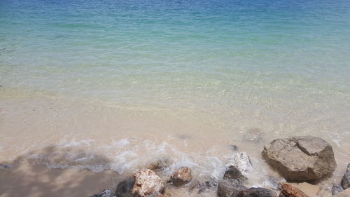 High angle view of beach