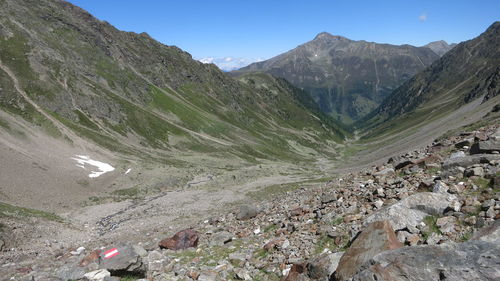 Scenic view of mountains against sky