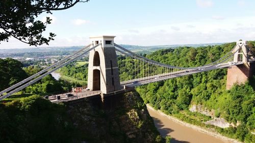 High angle view of bridge over river