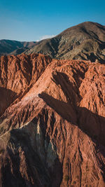 Scenic view of mountains against clear sky