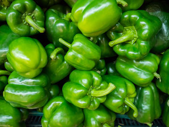 Full frame shot of bell peppers for sale in market