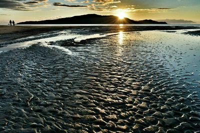 Scenic view of sea at sunset