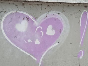 Close-up of heart shape on wall