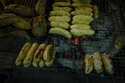 Food on barbecue grill