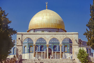 View of cathedral against clear blue sky