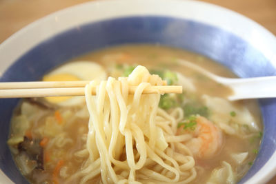 Close-up of soup in bowl