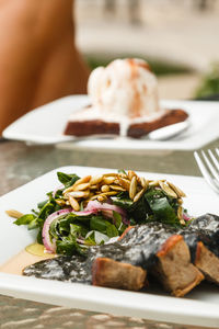 Close-up of food in plate