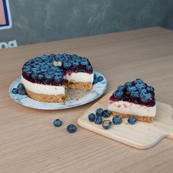 High angle view of dessert on table