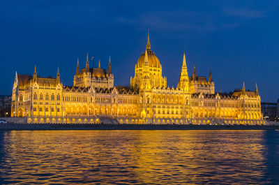 View of illuminated building at night