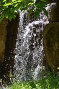 Scenic view of waterfall