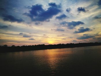 Scenic view of dramatic sky during sunset