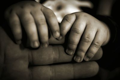 Close-up of baby hands