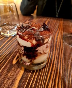 Close-up of dessert on table