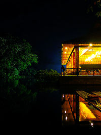 Illuminated built structure at night