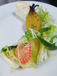 Close-up of fruit salad in plate