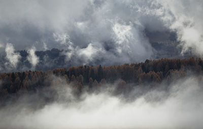 Panoramic view of waterfall against sky