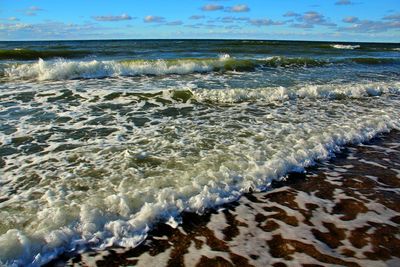 Waves rushing towards shore